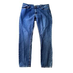 Barbell Apparel D006 Athletic Fit Blue Straight Stretch Denim Jeans Men's 38x32